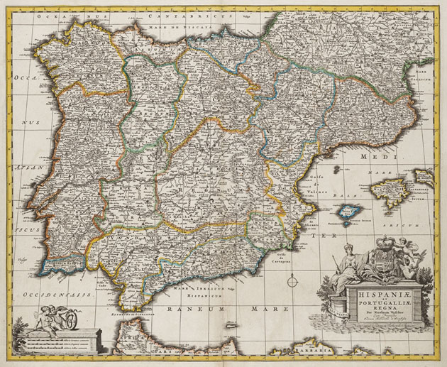 Spanje + Portugal 1735 Visscher - Ottens